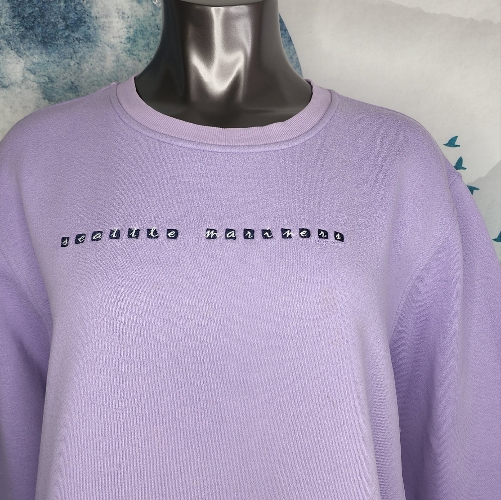 Y2K MLB Seattle Mariners 2005 Gear For Sports Purple Pullover Sweatshirt XXL